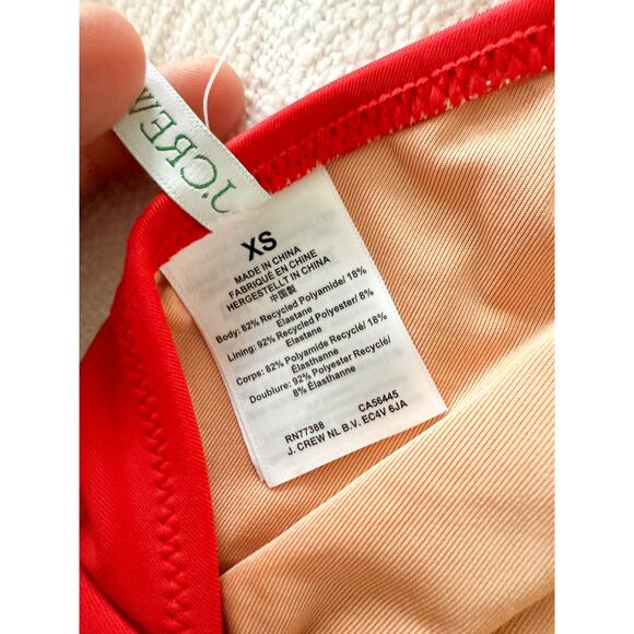J. Crew | NWT | Halter tie-back bikini top with mesh in Venetian Red | Sz XS - Picture 8 of 9